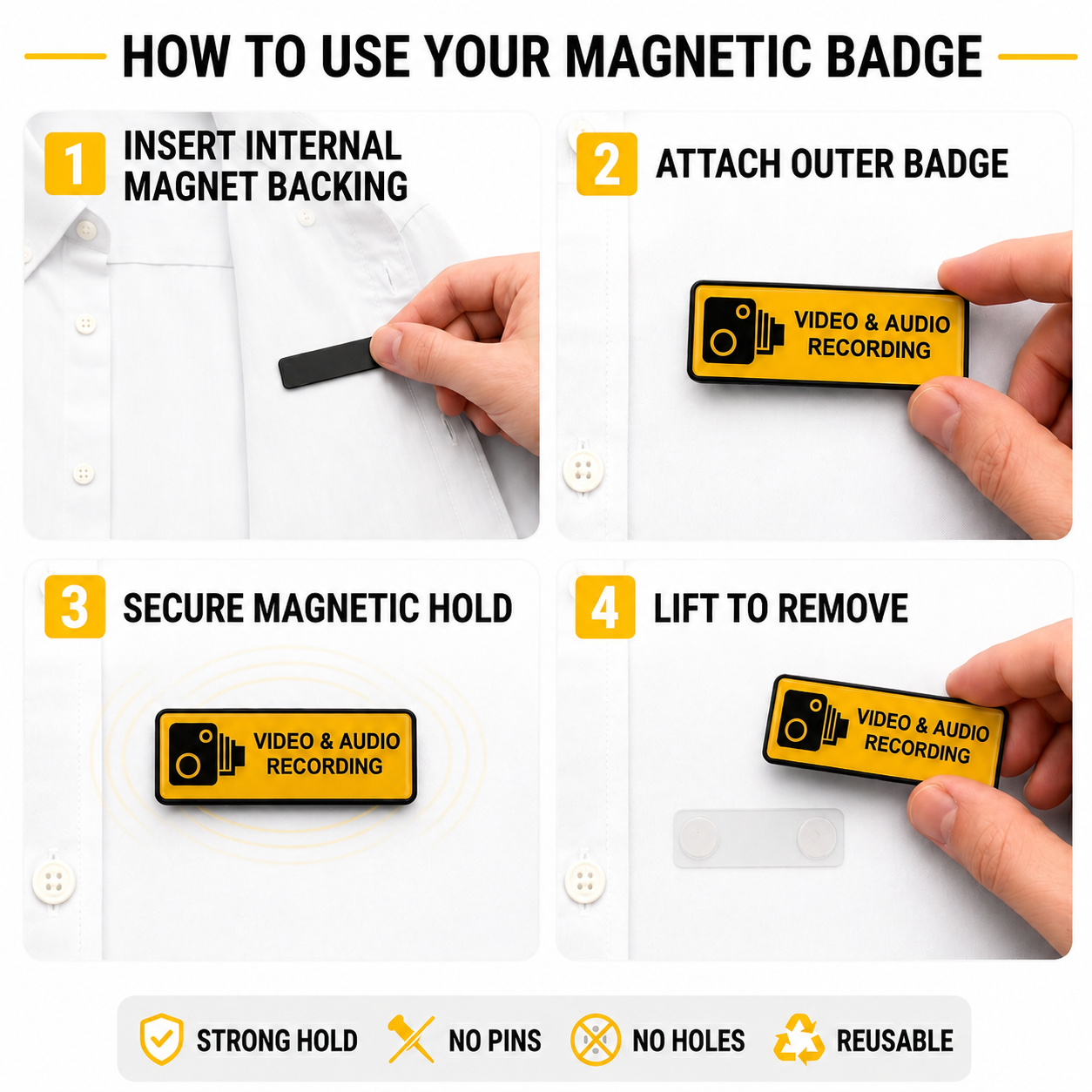 Body Camera Magnetic Chest Badge 2