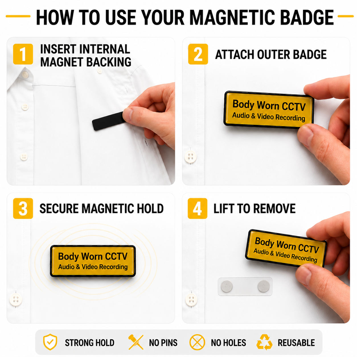 Body Camera Magnetic Chest Badge
