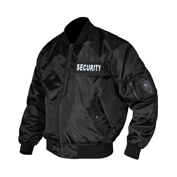 Security Bomber Jacket with Reflective Patches